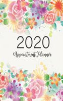 2020 Appointment Planner: Flower Watercolor, 2020 Daily Appointment Planner Hourly Agenda Schedule Organizer Logbook and Journal Personal Calendar With Address Book, Password