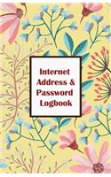 Internet Address & Password Logbook: Flower on Yellow Cover Extra Size (5.5 x 8.5) inches, 110 pages