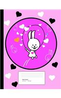 Composition Book: Cute Bunny Wide Rule Notebook