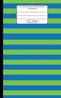 College Ruled Composition Notebook. 6" x 9". 120 Pages. Stripes Pattern Cover.: Green Blue Horizontal Stripes Pattern Cover. College ruled paper, medium ruled paper. For middle school to college. Composition journal for teens an