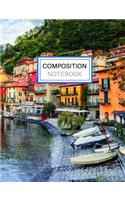 Composition Notebook: Blank Lined Notebook for School/Homework College Ruled Italy Town Travel