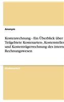 Kostenrechnung - Ein Überblick über die Teilgebiete Kostenarten-, Kostenstellen- und Kostenträgerrechnung des internen Rechnungswesen