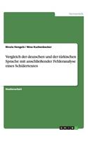 Vergleich der deutschen und der türkischen Sprache mit anschließender Fehleranalyse eines Schülertextes