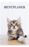 Menüplaner: Praktische wöchentliche Übersicht von deinen Mahlzeiten (Frühstück Mittag Abendessen Snack) mit Einkaufsliste - Motiv: Süße Katze