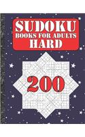 Sudoku books for adults hard: 200 Sudokus from hard with solutions for adults Gifts Sudoku hard book Galaxy Sky Lover adults, kids