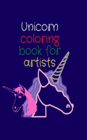 Unicorn coloring book for artists