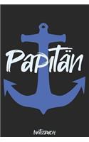 Papitän Notizbuch: Blanko A5 Notizbuch für alle Kapitäne mit Kind - auch Papitän genannt