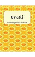 Emeli - Handwriting Practice Workbook: 8.5 x 11 Notebook with Dotted Lined Sheets - 100 Pages - Yellow Sun