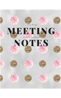 My Boring Meeting Survival Guide and Notes: 8.5x11 Meeting Notebook and Puzzle Book