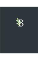 B: 110 Dot-Grid Pages Monogram Journal and Notebook with a Navy Blue Background Vintage Floral Design Personalized Initial Letter Journal Monogramed Co