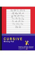 Cursive Writing Pad: Red - Journal Tablet - Cursive Handwriting Practice Workbook For Kids - ABC's & First Words - For Home & School [Classic]