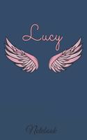 Lucy Notebook: A beautiful personalized angel wings soft cover notebook with 100 lined pages in 6x9 inch format. Personal Diary Personalized Journal Customized Jou