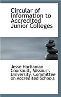Circular of Information to Accredited Junior Colleges