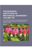 Proceedings - Institution of Mechanical Engineers (Volume 158): (English)