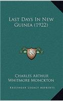 Last Days In New Guinea (1922)