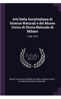 Atti Della Societtaliana di Scienze Naturali e del Museo Civico di Storia Naturale di Milano