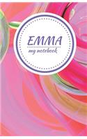 Emma - Personalised Journal/Diary/Notebook - Pretty Girl/Women's Gift - Great Christmas Stocking/Party Bag Filler - 100 lined pages (Pink Swirl)