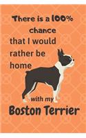 There is a 100% chance that I would rather be home with my Boston Terrier: For Boston Terrier Dog Fans