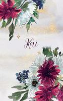 Kai: Personalized Journal Gift Idea for Women (Burgundy and White Mums)