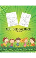 ABC Coloring Book For kids: ABC Coloring Paper Book / Activity Primary Journal NoteBook - Animal /Alphabet / Teaches Letters Words for Toddler Kids Ages 2, 3, 4 & 5 Kindergarte