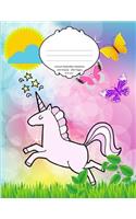 Unicorn Butterflies Notebook: School Supplies Composition Book for Kids