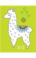 Xo: Lined Journal Notebook For Adults Kids Women Journal For Use As Daily Diary or School Notebook Journal For Adults To Write in 8.5" x 11"(1 Llama Notebook)