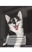 Cute Cat Composition Book: Wide Ruled Paper - 108 Pages (7.44 x 9.69) Funny Notebook gift for women, Journal for girls, boys, kids, school, students, teachers, Home & Office