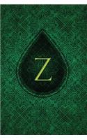 Monogram Z Notebook: Blank Journal Diary Memoir Log Logue(26 Monogram Chartreuse 150 Lined)