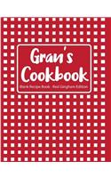 Gran's Cookbook Blank Recipe Book Red Gingham Edition