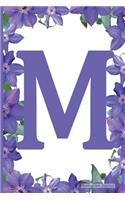 Monogram Journal - Initial M (Purple Flower): 6" x 9", Monogram Initial Lined Journal, Durable Cover,150 Pages For Writing, Notes (Journal, Notebook)