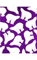 Chalkboard Bullet Dot Grid Journal - Polar Bears (Purple): 150 page 8" x 10" Dot Grid Journal: Blank Diary, Dot Grid Bullet Planner(7 Polar Bear Chalkboard Bullet Dot Grid Journal)
