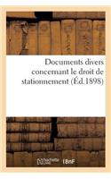 Documents Divers Concernant Le Droit de Stationnement
