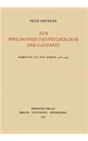 Zur Philosophie Und Psychologie Der Ganzheit