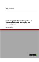 Fördermöglichkeiten zur Integration in Arbeit und Beruf bei Abgängern der Förderschulen