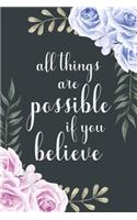 All Things Are Possible If You Believe: Discrete Password Book Hidden In Plain View, Disguised Username & Password Keeper With Alphabetical Index Tabs