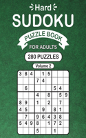 Hard Sudoku Puzzle Book For Adults Volume 2