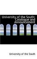University of the South: Catalogue and Announcement