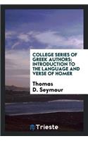 Introduction to the Language and Verse of Homer