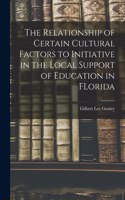 Relationship of Certain Cultural Factors to Initiative in the Local Support of Education in FLorida