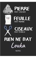 Rien ne bat Louka - Notes: Noms Personnalisé Carnet de notes / Journal pour les garçons et les hommes. Kawaii Pierre Feuille Ciseaux jeu de mots. Fournitures scolaires, premie
