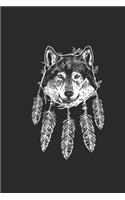 Wolf Dreamcatcher: Wolves Notebook, Dotted Bullet (6 x 9 - 120 pages) Animal Themed Notebook for Daily Journal, Diary, and Gift