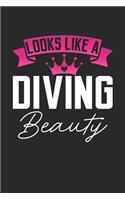 Looks Like a Diving Beauty: 6x9 inches checkered notebook, 120 Pages, Composition Book and Journal, perfect gift idea for girls like your daughter, sister or girlfriend who lov