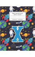 Primary Composition Notebook Grades K-2 Story Journal X: Space Pattern Primary Composition Book Letter X Personalized Lined Draw and Write Handwriting Paper Picture Space and Dashed Midline Notebook for Bo