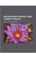 Mathiesons' Highest and Lowest Prices