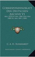 Correspondenzblatt Der Deutschen Archive V1