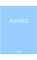 Notebook for Cornell Notes, 120 Numbered Pages, #HAPPINESS, Blue Cover