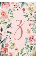 Notebook 6"x9" - Initial Z - Pink Green Floral Design