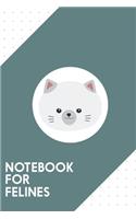 Notebook for Felines: Dotted Journal with Cute white kitty with gray ears Design - Cool Gift for a friend or family who loves animal presents! - 6x9" - 180 White dotted p