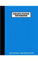 Graph Paper Notebook. Quad Ruled-4 Squares Per Inch: Grid Notebook/Grid Paper Journal 8.5x11 in. Blue