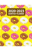2020-2023 Monthly Planner: Four Year Planner - 48 Month Calendar Scheduler Diary for 4 Years With Notes For Donut Lover Doughnut (8.5"x11")